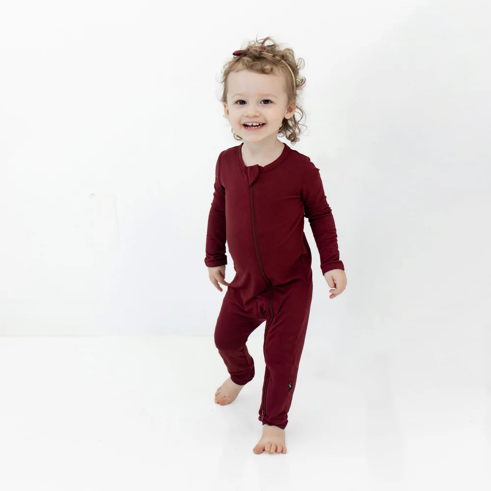 Kyte Baby - Bamboo Zippered Romper (Burgundy)
