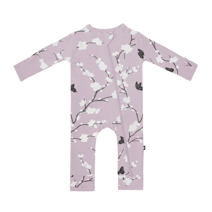 Kyte Baby Cherry Blossom Bamboo Zippered Long Sleeve Romper