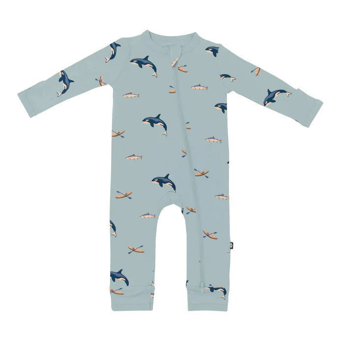 Kyte Baby - Bamboo Zippered Romper (Coastline)