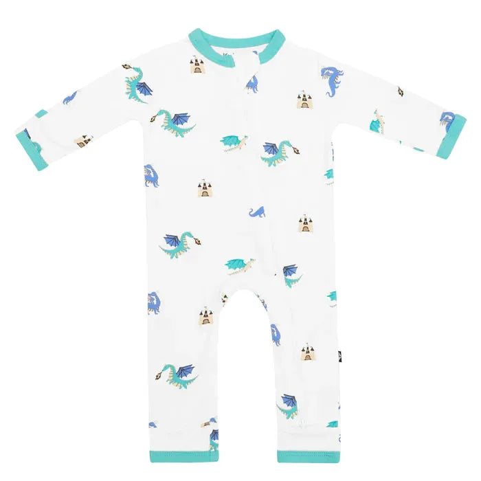 Kyte Baby Dragon Zippered Bamboo Long Sleeve Romper