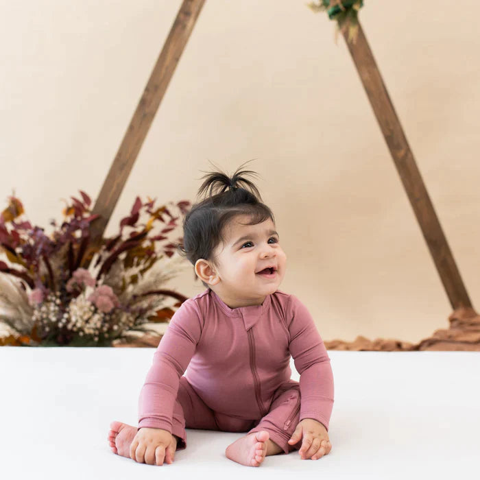 Kyte Baby Dusty Rose Pink Zippered Romper