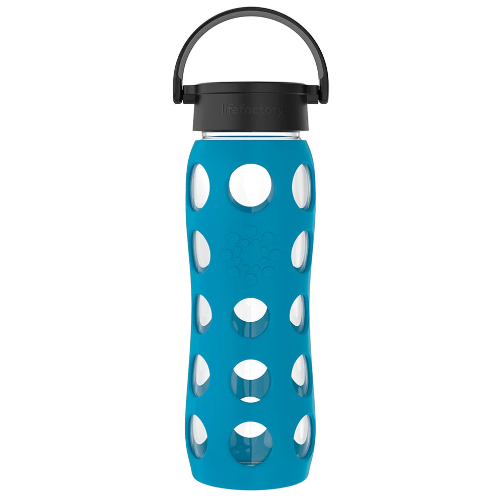 Lifefactory - 22oz Glass Water Bottle with Silicone Sleeve and Classic Cap - Pitter Patter Boutique