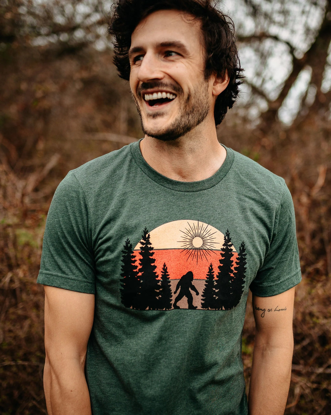 West Coast Karma - Men's Sunset Sasquatch Stroll T-Shirt