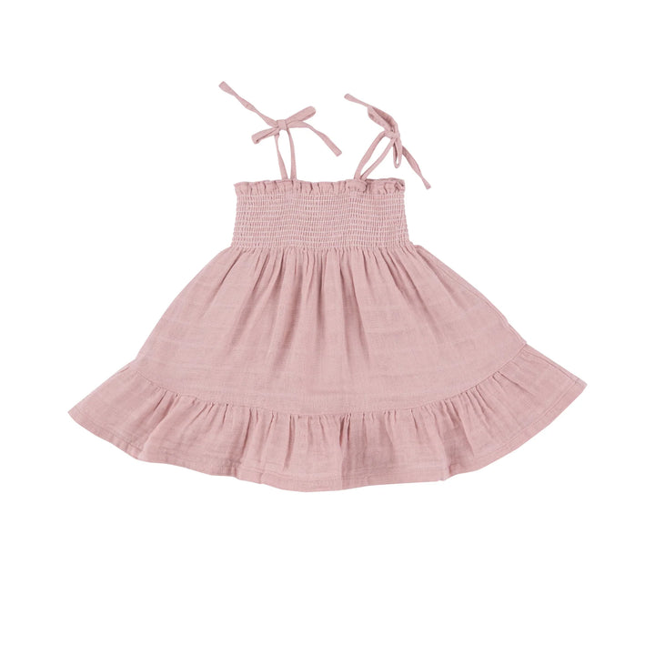 Angel Dear - Tie Strap Smocked Muslin Sundress