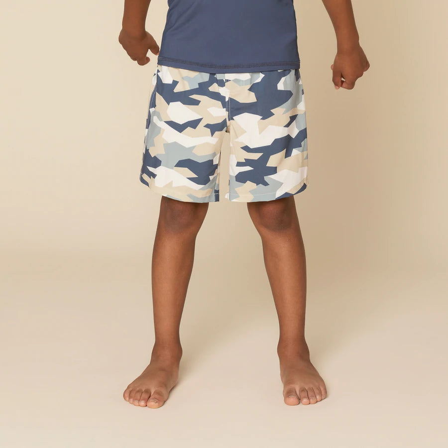 Miles the Label - Vintage Blue Camo Printed Swim Short - Pitter Patter Boutique