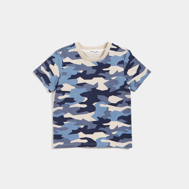 Vintage Blue Camo Print T-Shirt - Pitter Patter Boutique