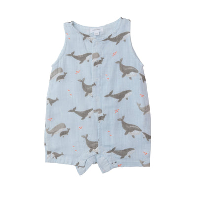 Angel Dear - Whales - Shortie Romper