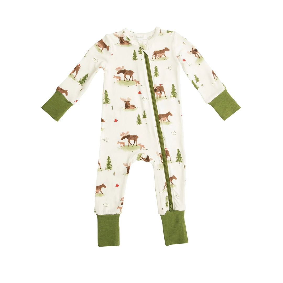 Angel Dear - Bamboo 2-way Zippered Romper (0-3m & 3-6m) - Pitter Patter Boutique