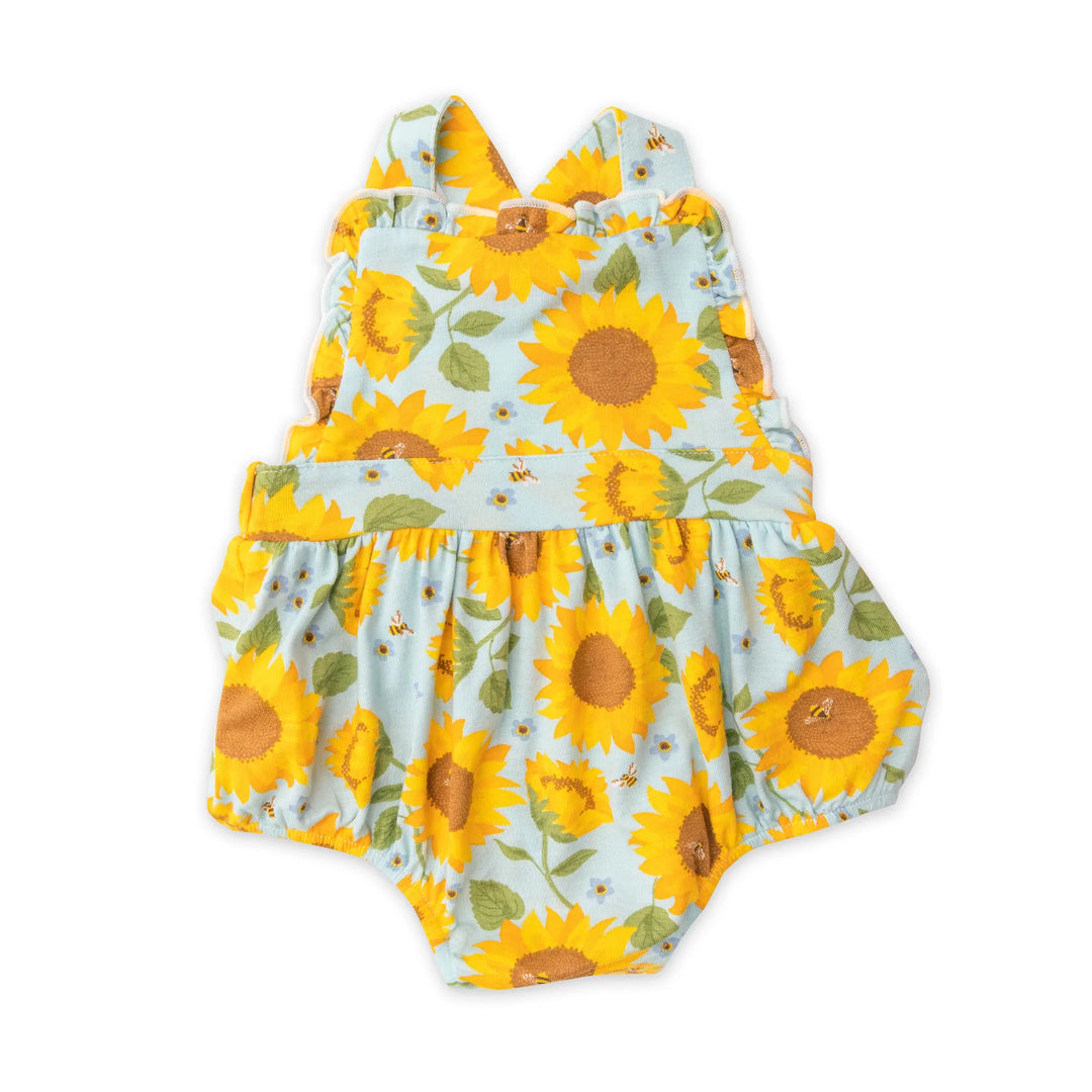 Angel Dear - Bamboo Ruffle Bib Sunsuit - Pitter Patter Boutique