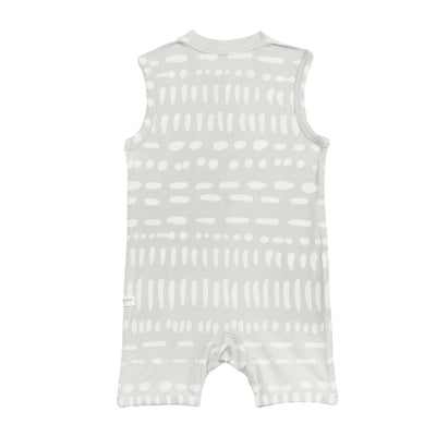 Loulou Lollipop Grey Mudcloth Short Romper 