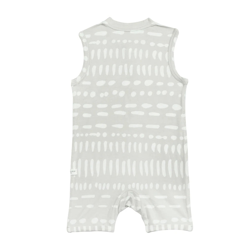 Loulou Lollipop Grey Mudcloth Short Romper 