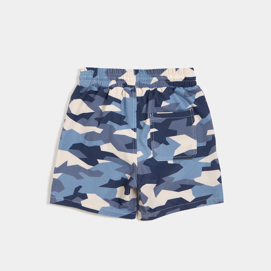 Miles the Label - Vintage Blue Camo Printed Swim Short - Pitter Patter Boutique