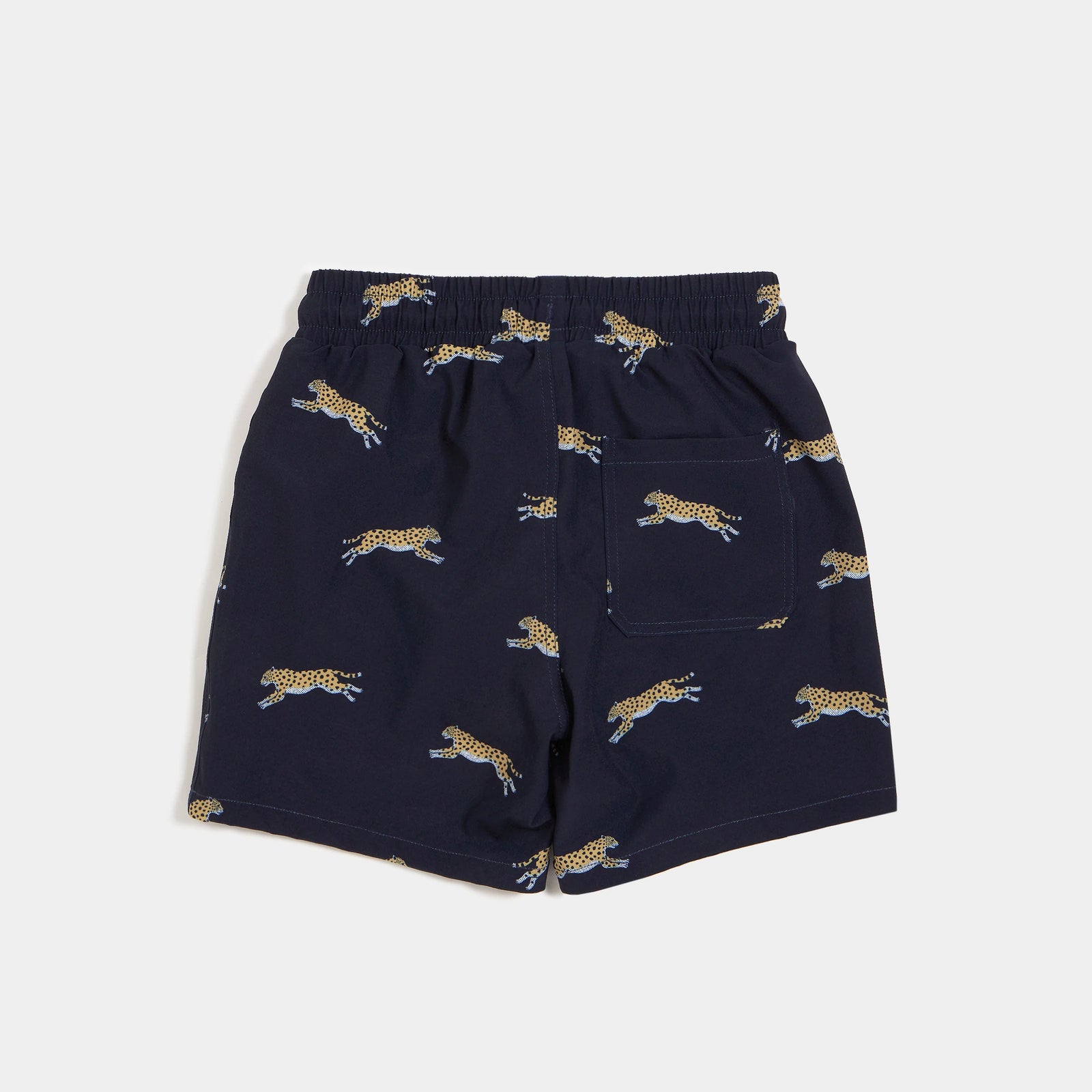 Miles the Label - Cheetah Print on Navy Swim Short - Pitter Patter Boutique