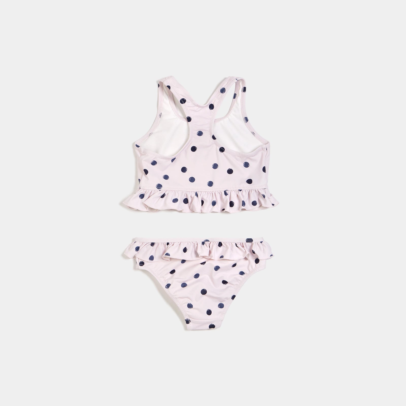Miles the Label - Polka Dot Print on Lavender Ruffle-trimmed Tankini - Pitter Patter Boutique