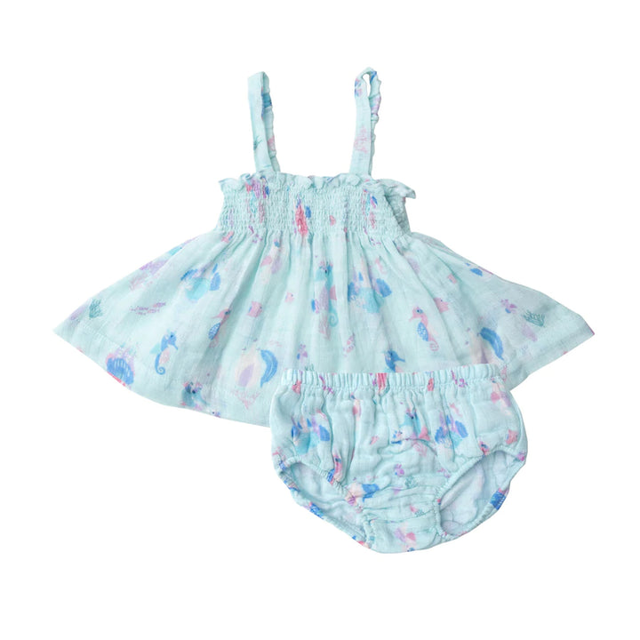 Angel Dear - Muslin Smocked Top & Bloomer - Pitter Patter Boutique