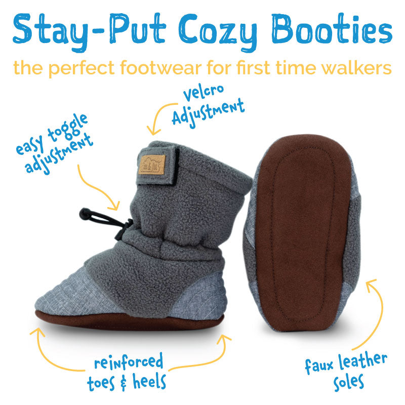 Jan & Jul - Adjustable Stay-Put Cozy Fleece Booties - Pitter Patter Boutique