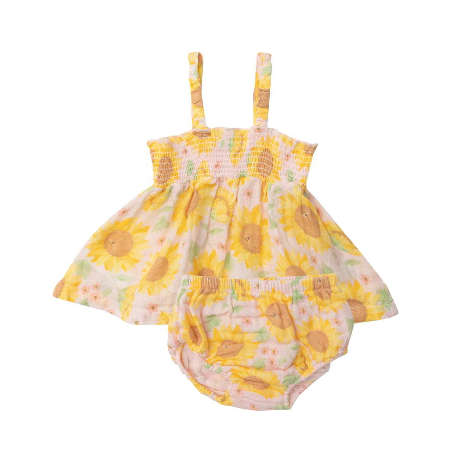 Angel Dear - Muslin Smocked Top & Bloomer - Pitter Patter Boutique