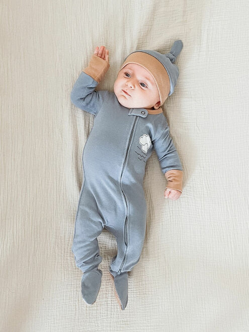 L'oved Baby - Applique Zippered Footie - Pitter Patter Boutique