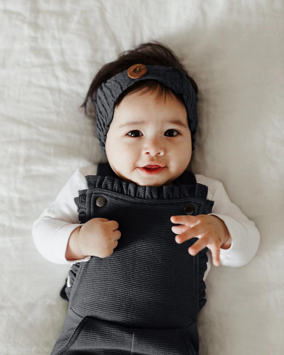 L'oved Baby Corduroy Ruffle Romper - Pitter Patter Boutique