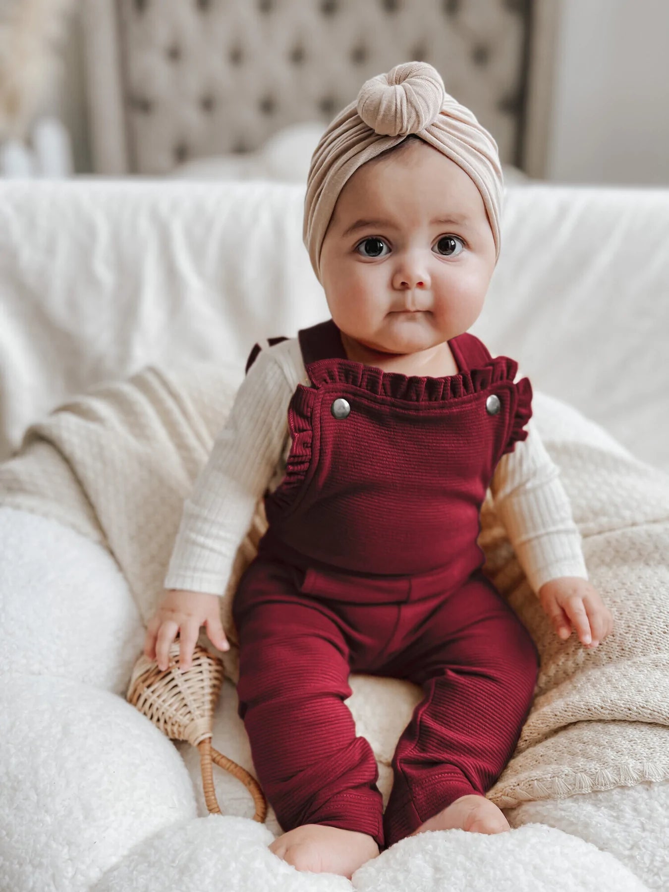 L'oved Baby Corduroy Ruffle Romper - Pitter Patter Boutique