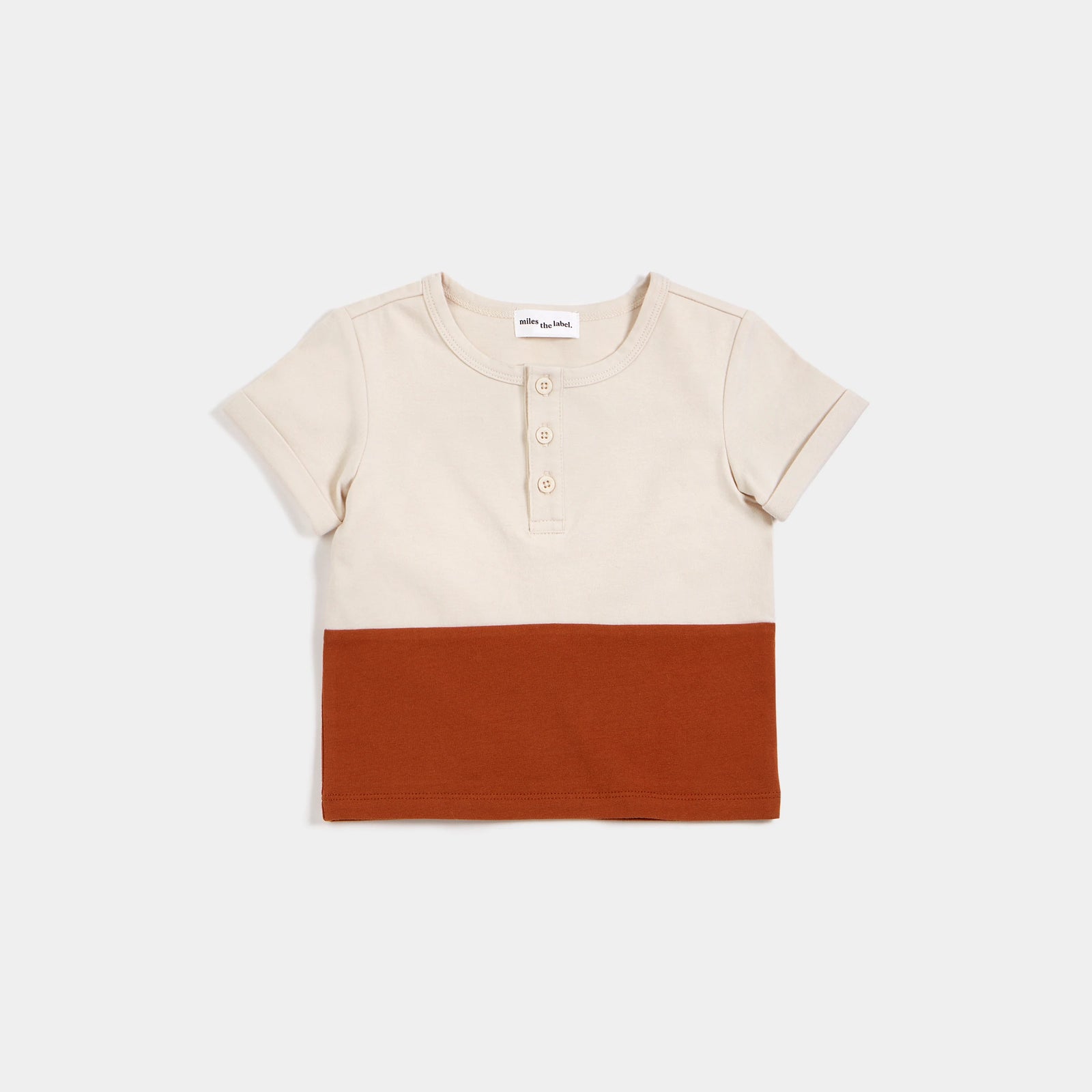 Sandstone Color Block Baby Henley - Pitter Patter Boutique