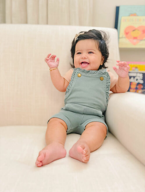 French Terry Ruffle Romper - Pitter Patter Boutique