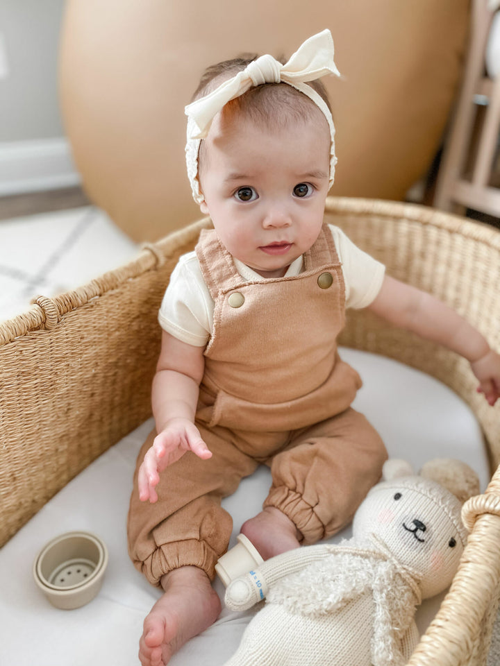 L'oved Baby - French Terry Overall Romper - Pitter Patter Boutique