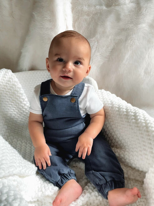 L'oved Baby - French Terry Overall Romper - Pitter Patter Boutique