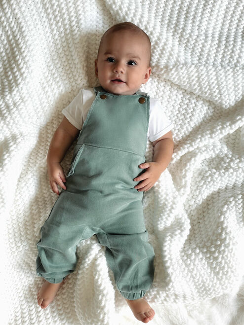 L'oved Baby - French Terry Overall Romper - Pitter Patter Boutique