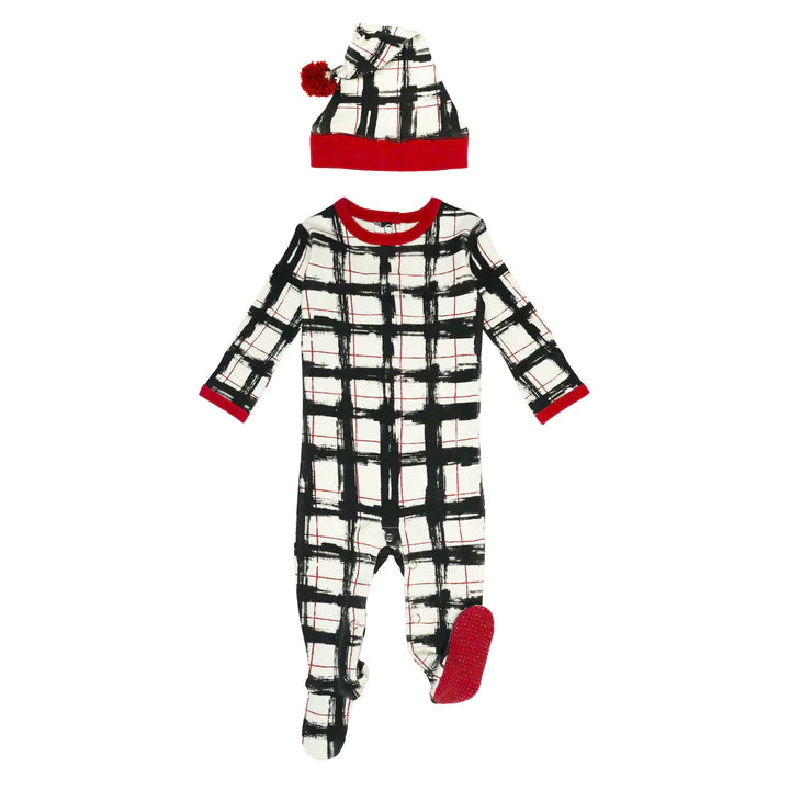 L'oved Baby - Holiday Organic Cotton Footie & Cap Set - Pitter Patter Boutique