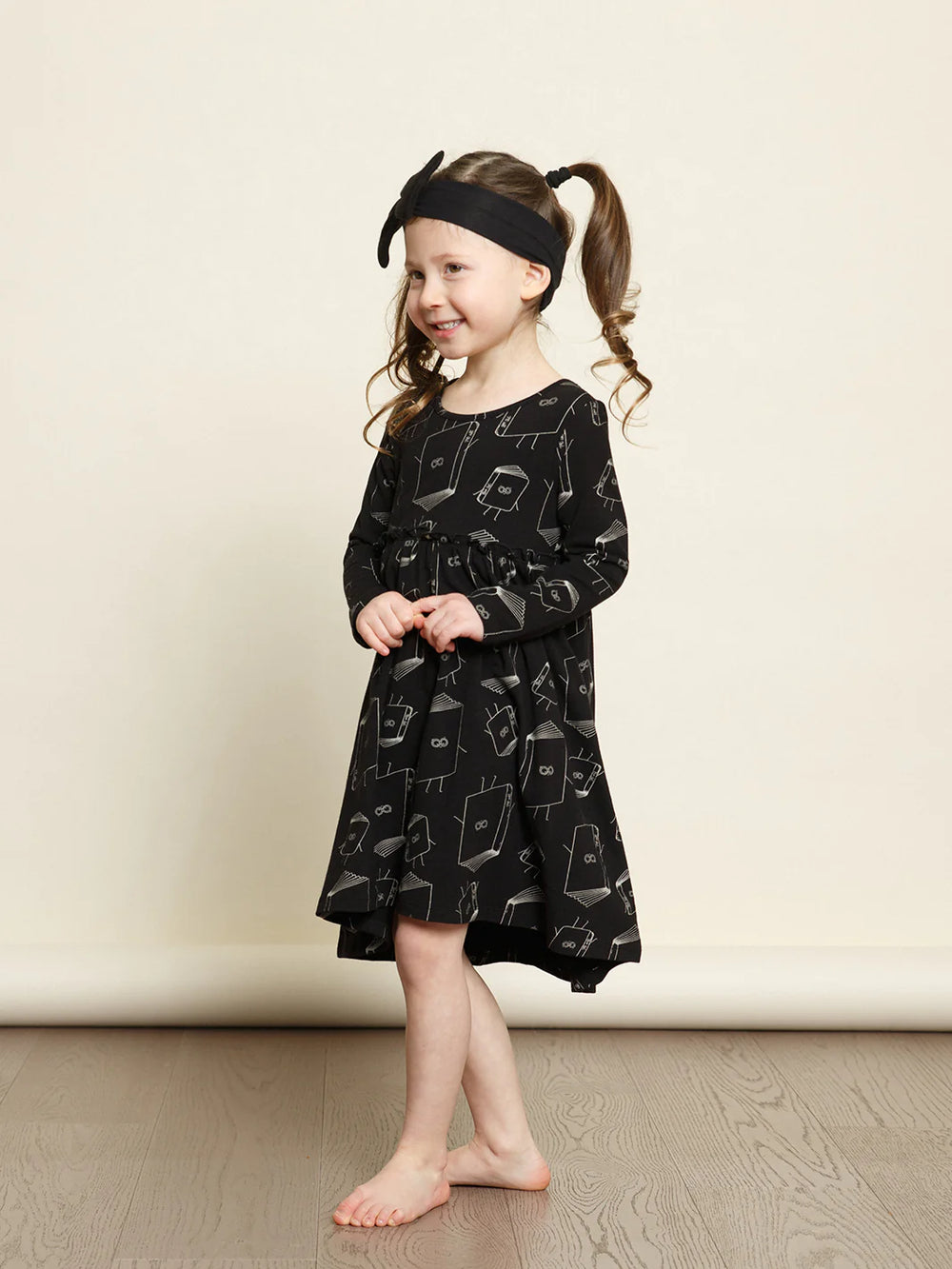The Bamboo Dress Greige Black