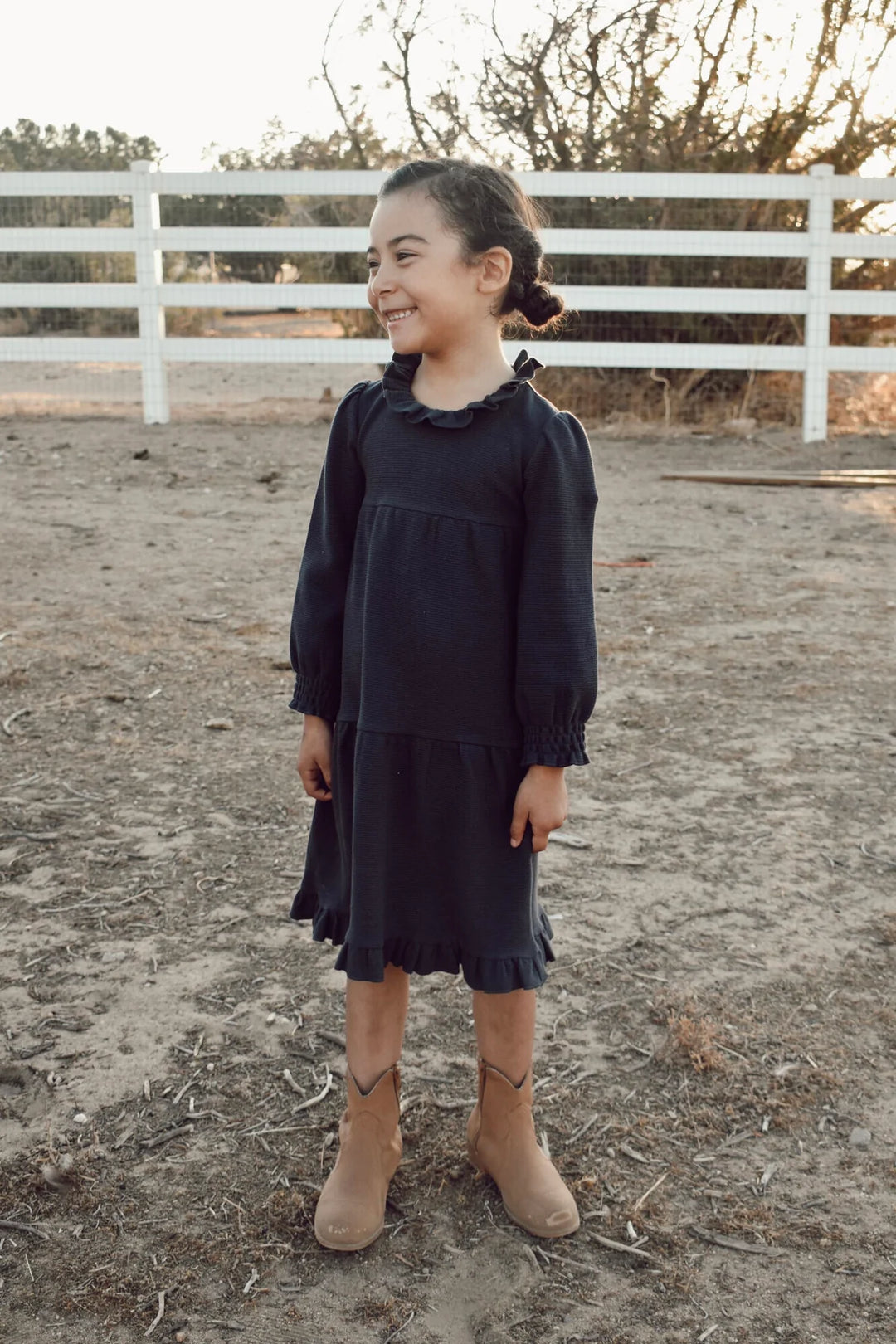 Long Sleeve Kids Corduroy Dress - Pitter Patter Boutique