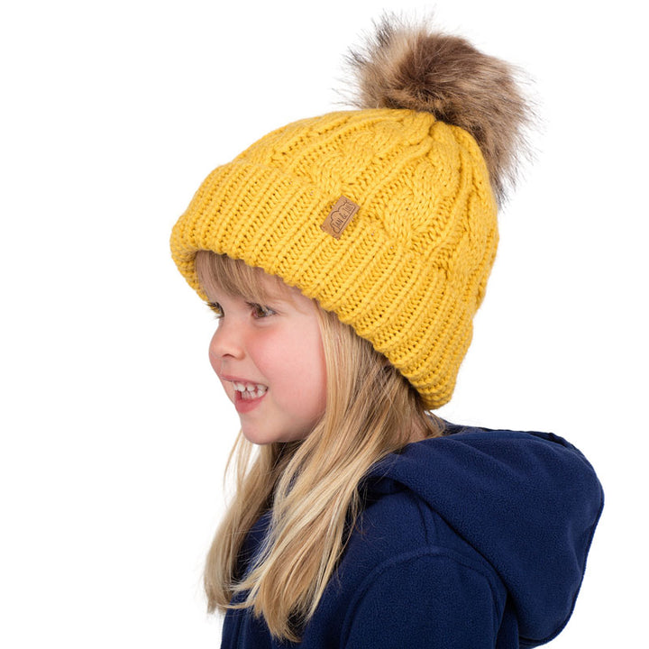 Cable Knit Beanie (with Removable Pompom) - Pitter Patter Boutique