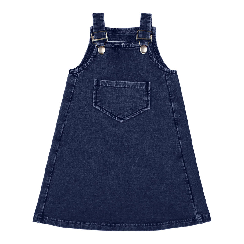 Faux Denim Kids Buckle Dress - Pitter Patter Boutique