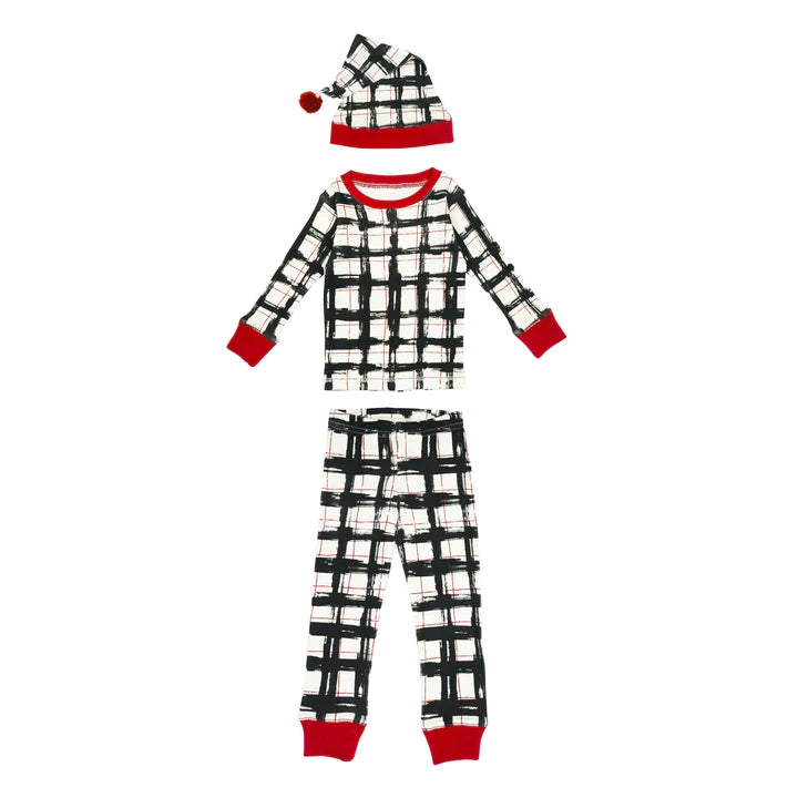 L'oved Baby - Holiday Organic Cotton PJ & Cap Set - Pitter Patter Boutique