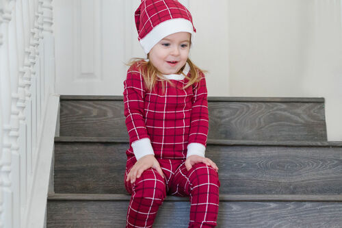 L'oved Baby - Holiday Organic Cotton PJ & Cap Set - Pitter Patter Boutique