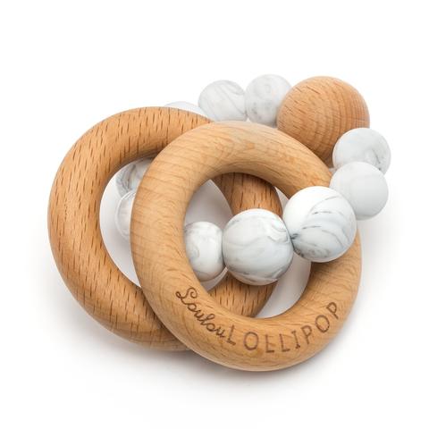 Loulou Lollipop - Bubble Silicone and Wood Teether - Pitter Patter Boutique