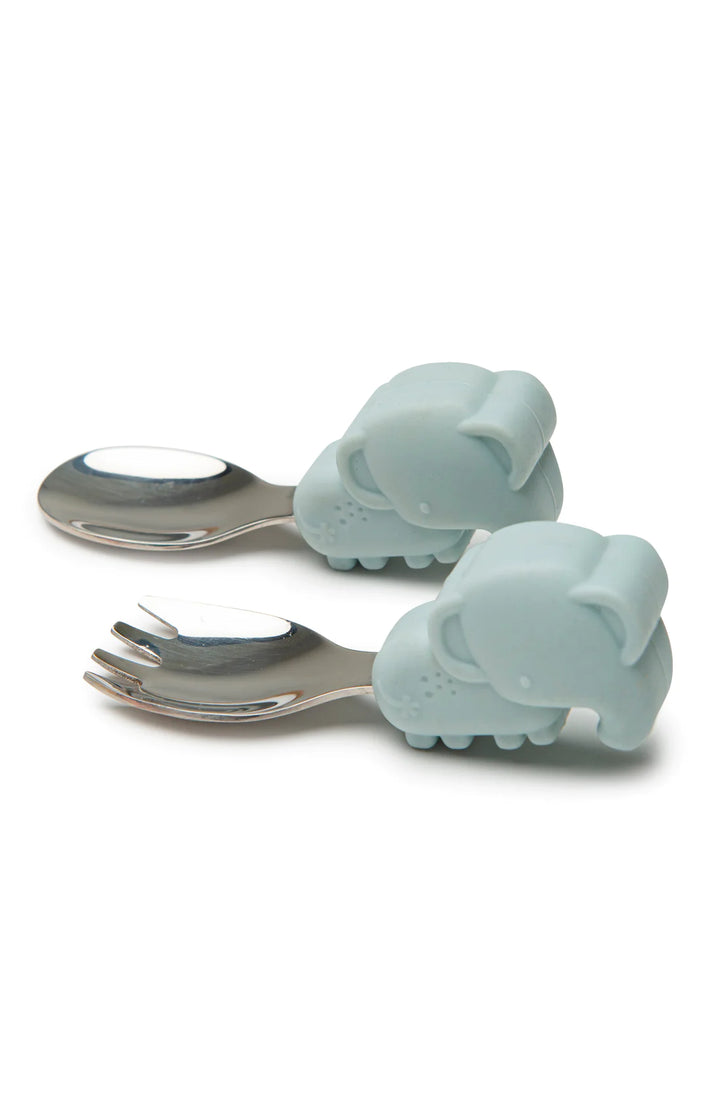 LouLou Lollipop - Learning Spoon & Fork Set - Born to Be Wild - Pitter Patter Boutique