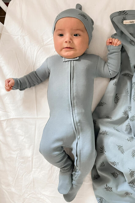 L'oved Baby - Organic Cotton Zippered Footie (3-6m, 6-9m & 9-12m) - Pitter Patter Boutique