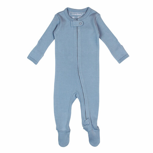 L'oved Baby - Organic Cotton Zippered Footie (3-6m, 6-9m & 9-12m) - Pitter Patter Boutique