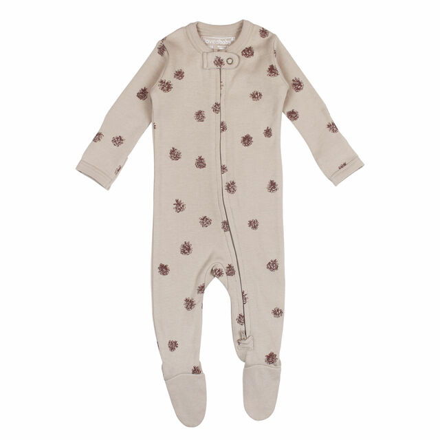 L'oved Baby - Organic Cotton Zippered Footie (3-6m, 6-9m & 9-12m) - Pitter Patter Boutique