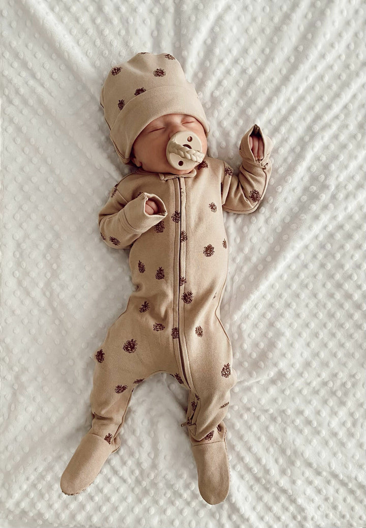 L'oved Baby - Organic Cotton Zippered Footie (3-6m, 6-9m & 9-12m) - Pitter Patter Boutique