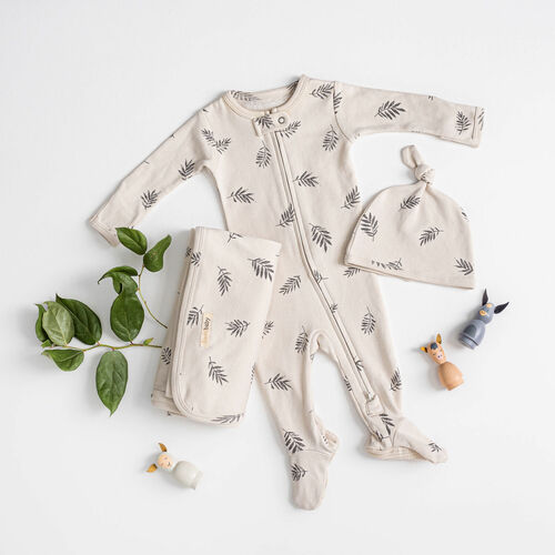 L'oved Baby - Organic Cotton Zippered Footie (3-6m, 6-9m & 9-12m) - Pitter Patter Boutique