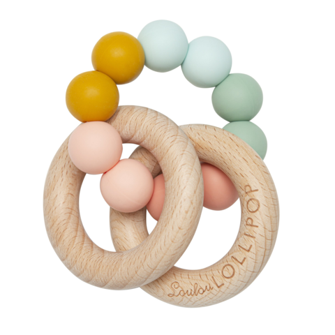 Loulou Lollipop - Bubble Silicone and Wood Teether - Pitter Patter Boutique