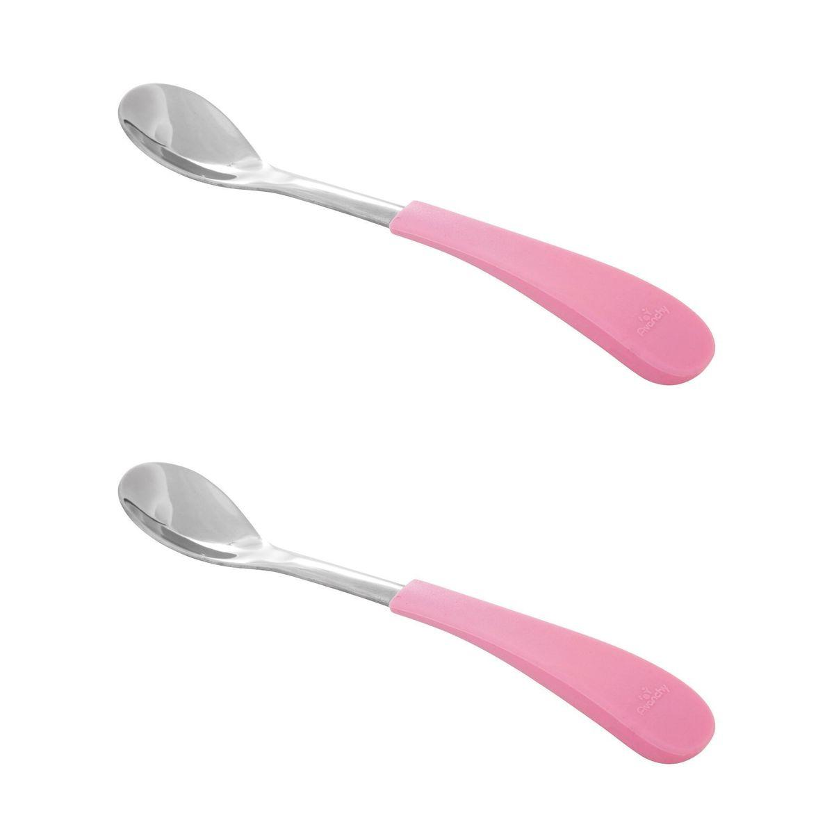 Avanchy Bamboo Infant Spoons, Size: 2 in, Pink