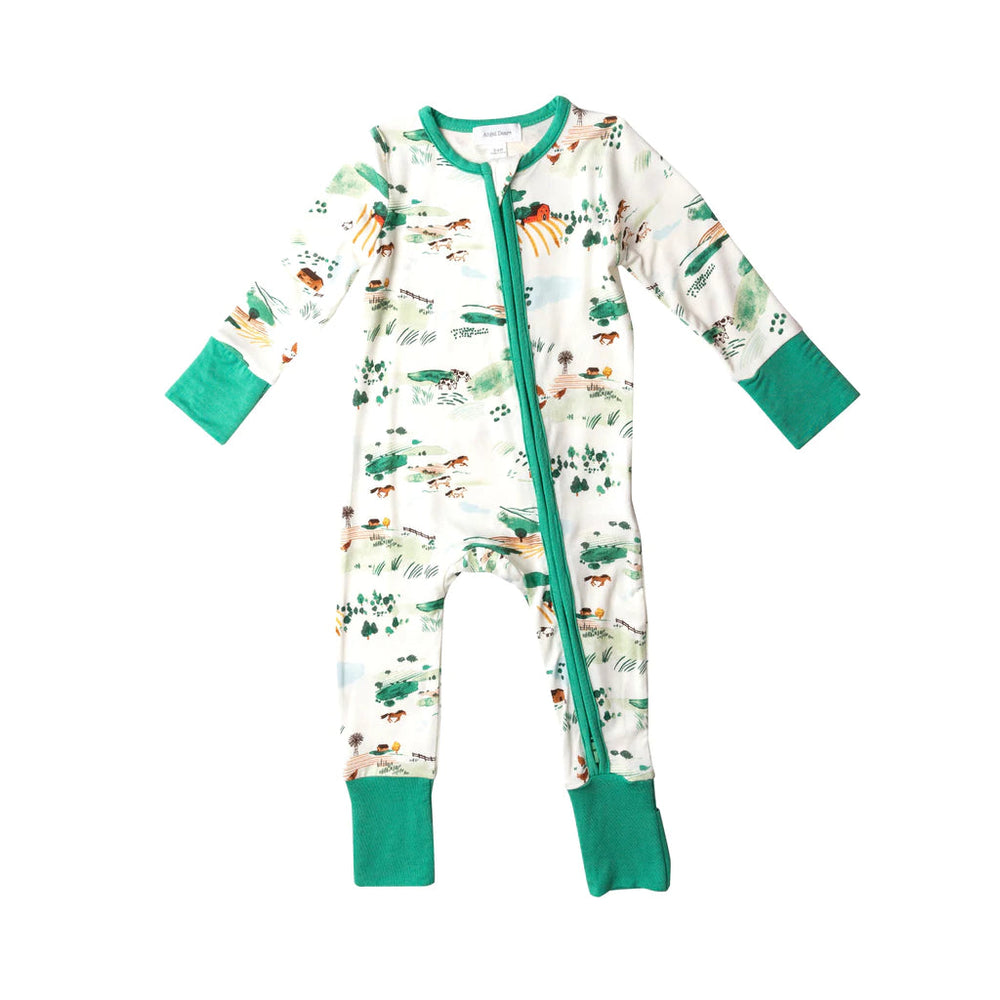 Angel Dear - Bamboo 2-way Zippered Romper (0-3m & 3-6m) - Pitter Patter Boutique