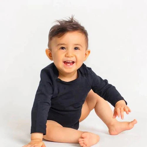 Peekaboo Beans Long Sleeve Onesie - Black - Pitter Patter Boutique