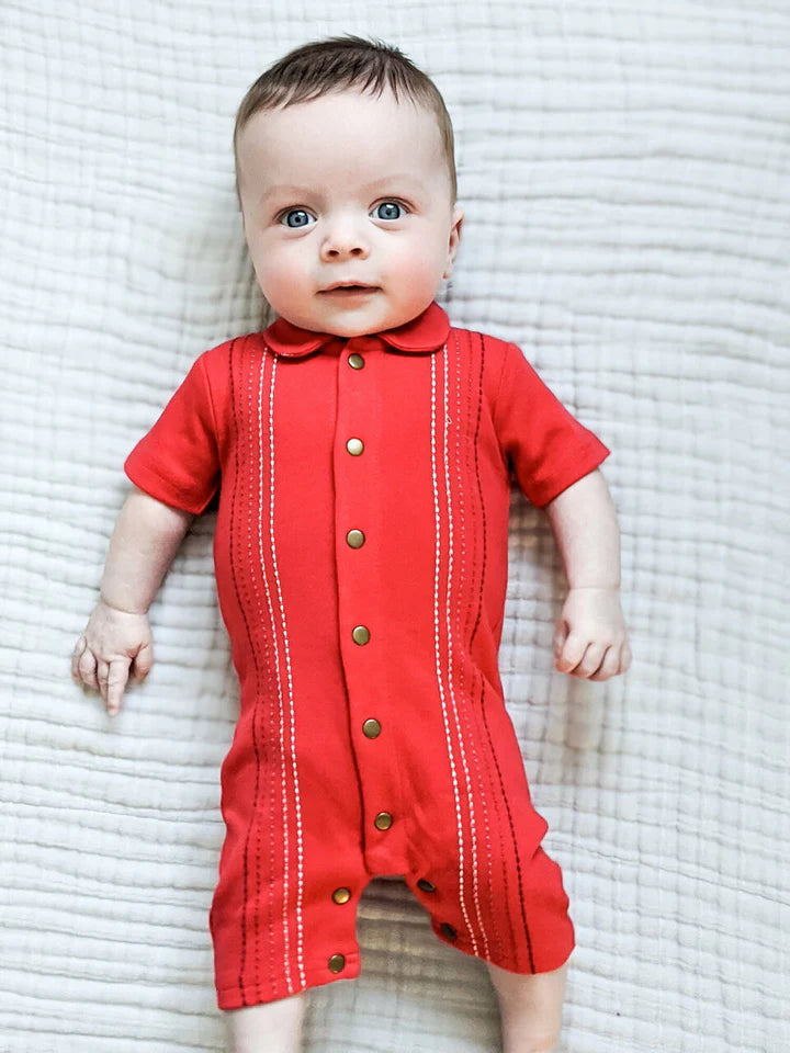 L'oved Baby - Embroidered Short Sleeve Romper - Pitter Patter Boutique