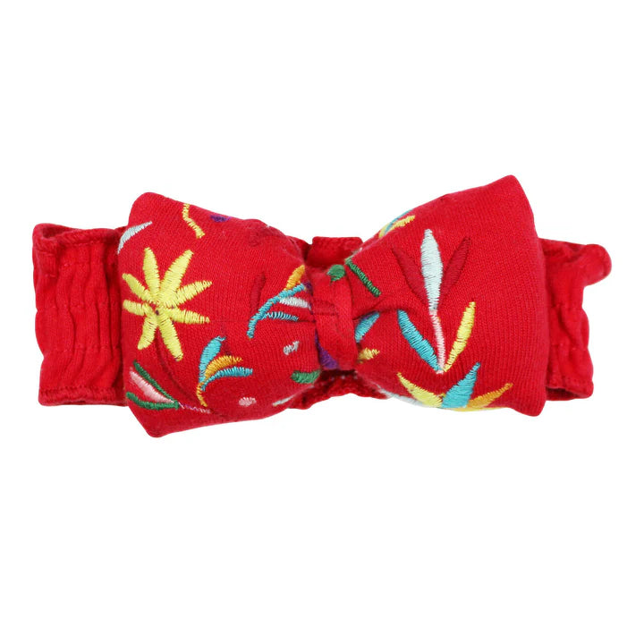 L'oved Baby - Embroidered Bow Tie Headband - Pitter Patter Boutique