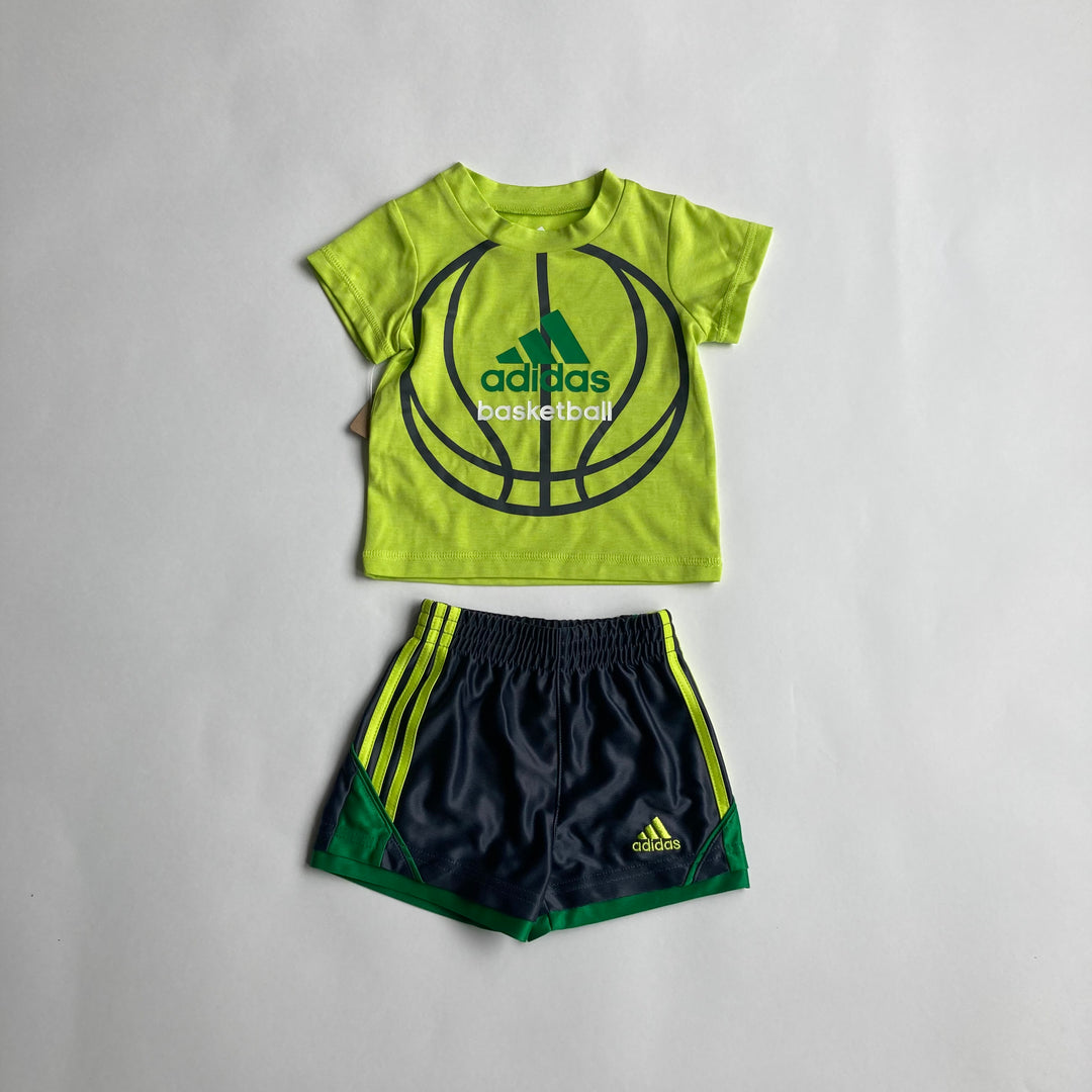 Adidas Short Sleeve Shirt & Shorts Set - Size 3 Months - Pitter Patter Boutique